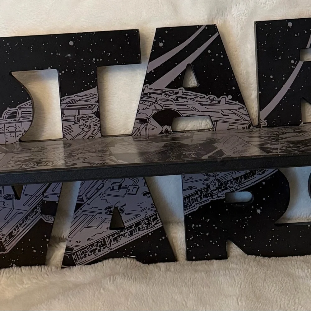 Open Road Brands Black and Gray Spacecraft Wall Shelves